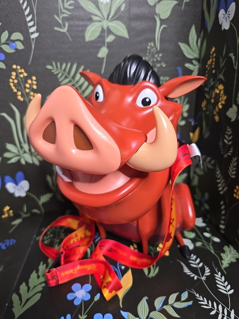 Pumbaa Large Red Vinyl Popcorn Bucket 2023 with Lanyard